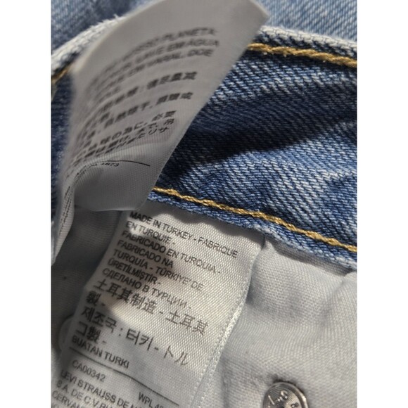 Levi's (Size 25) Denim Ribcage Shorts Medium Wash Cutoff Buttonfly High Waist - Picture 8 of 13